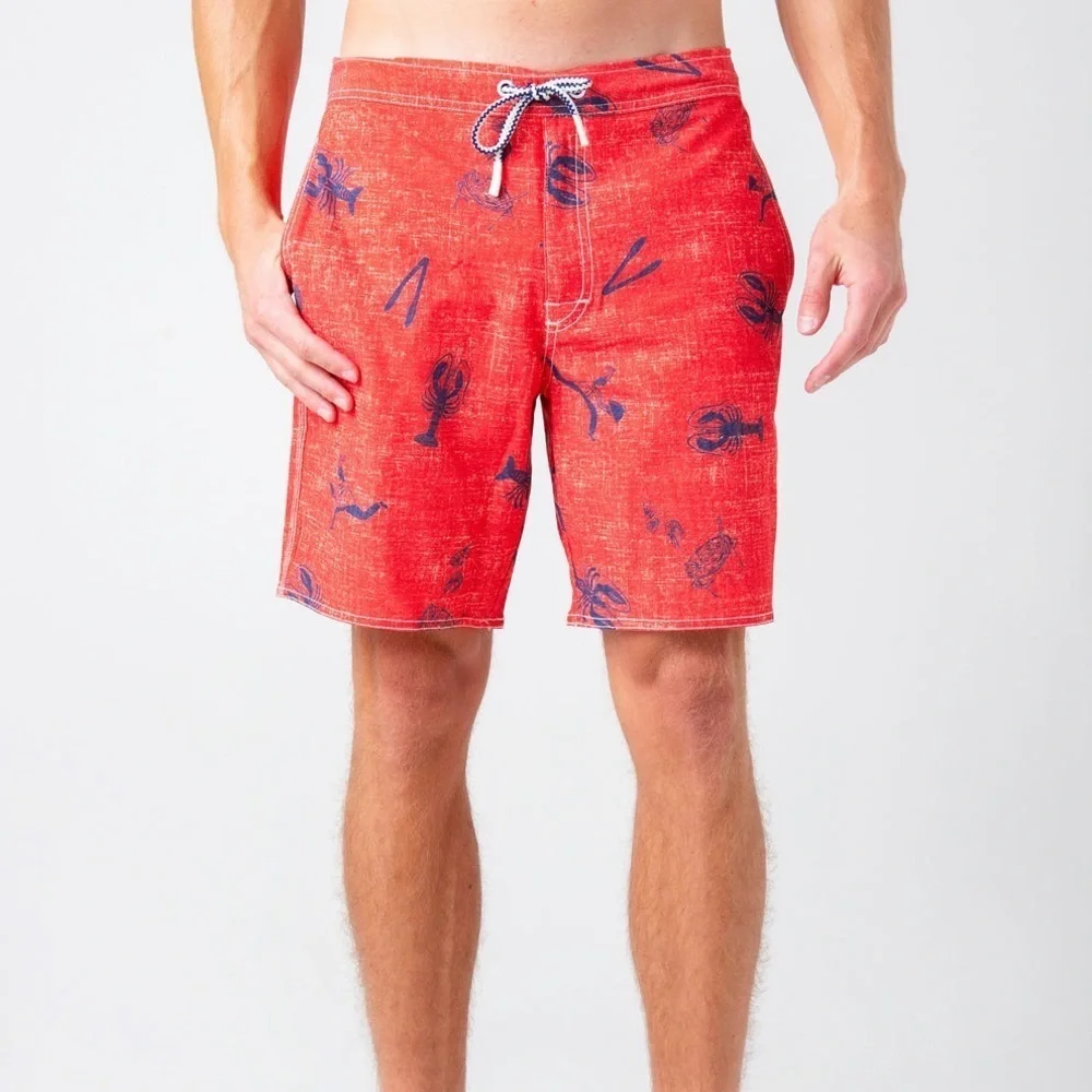 Johnnie-O Brisbane Malibu Red Swim Trunks board shorts Men’s M